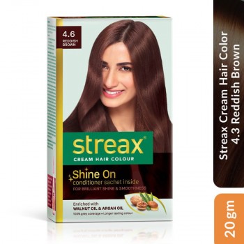 Streax Cream Hair Color 4.6 Reddish Brown, 20 gm